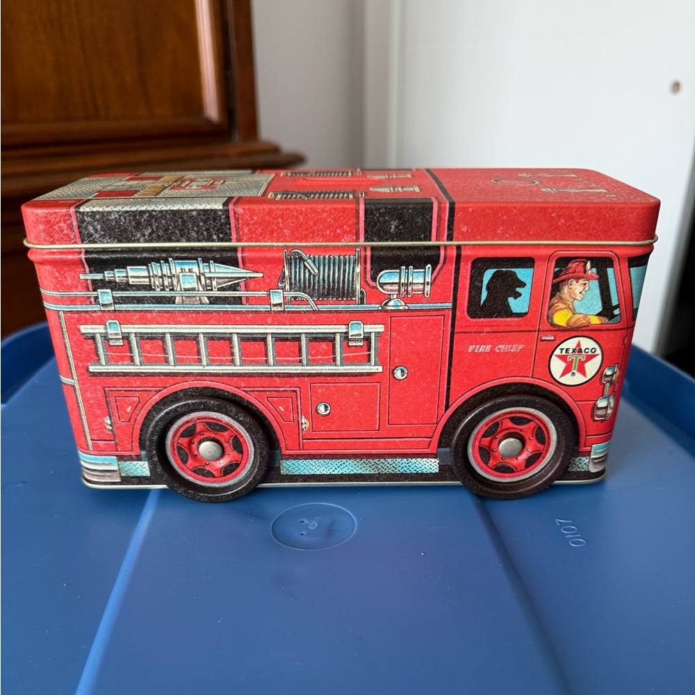 Vintage Texaco Fire Truck Toy Tin Can